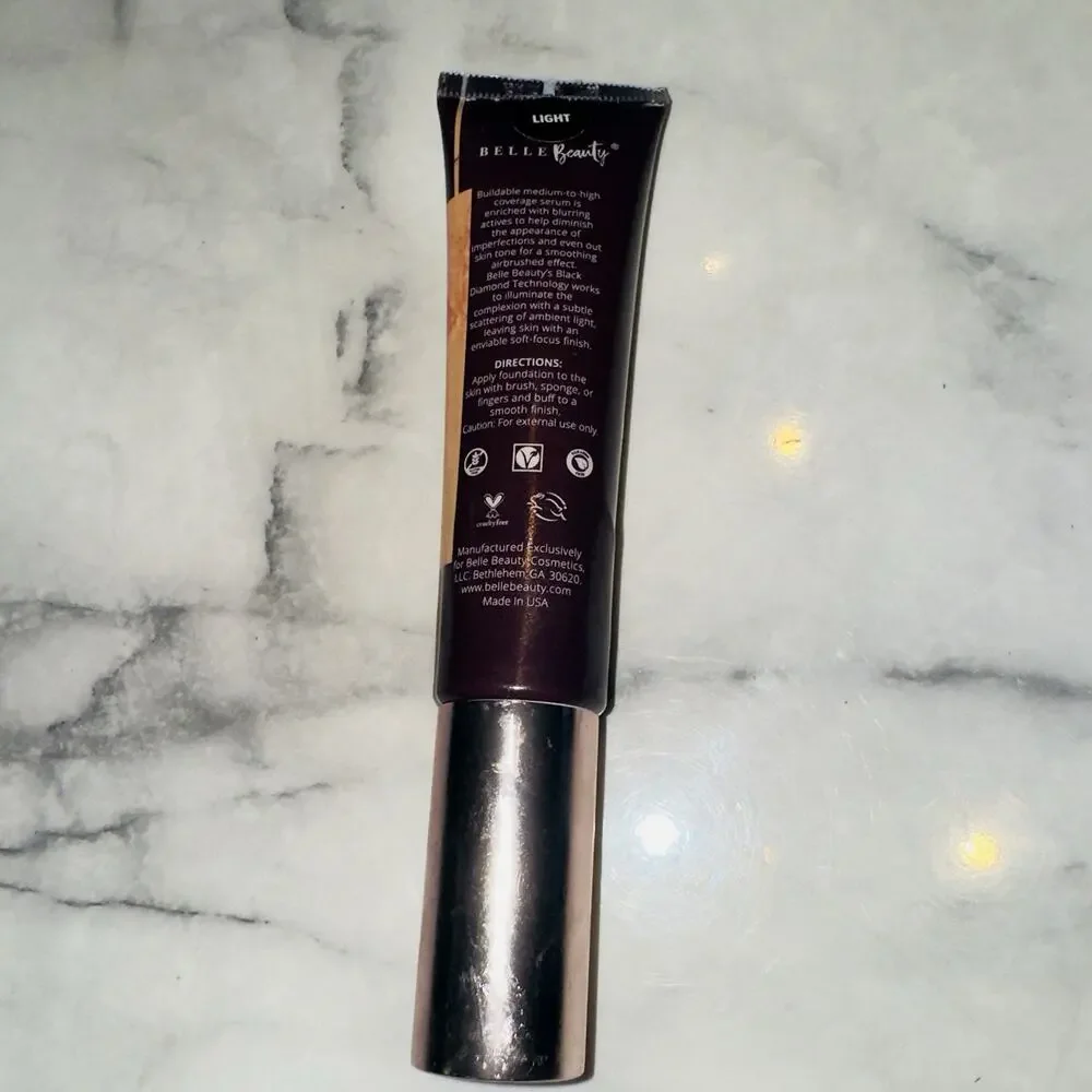 New Belle Beau Diamond Serum Foundation All About That Base Light 1.7 fl oz